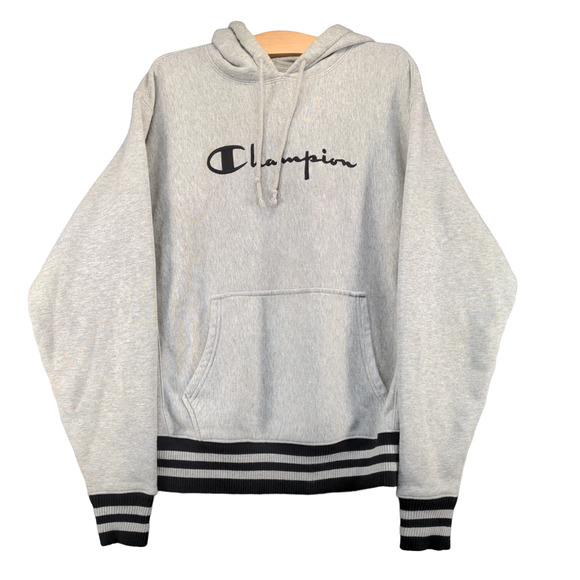 Champion Reverse Weave Men's Hoodie Gray Medium Pullover Long Sleeve Pockets - Picture 1 of 14
